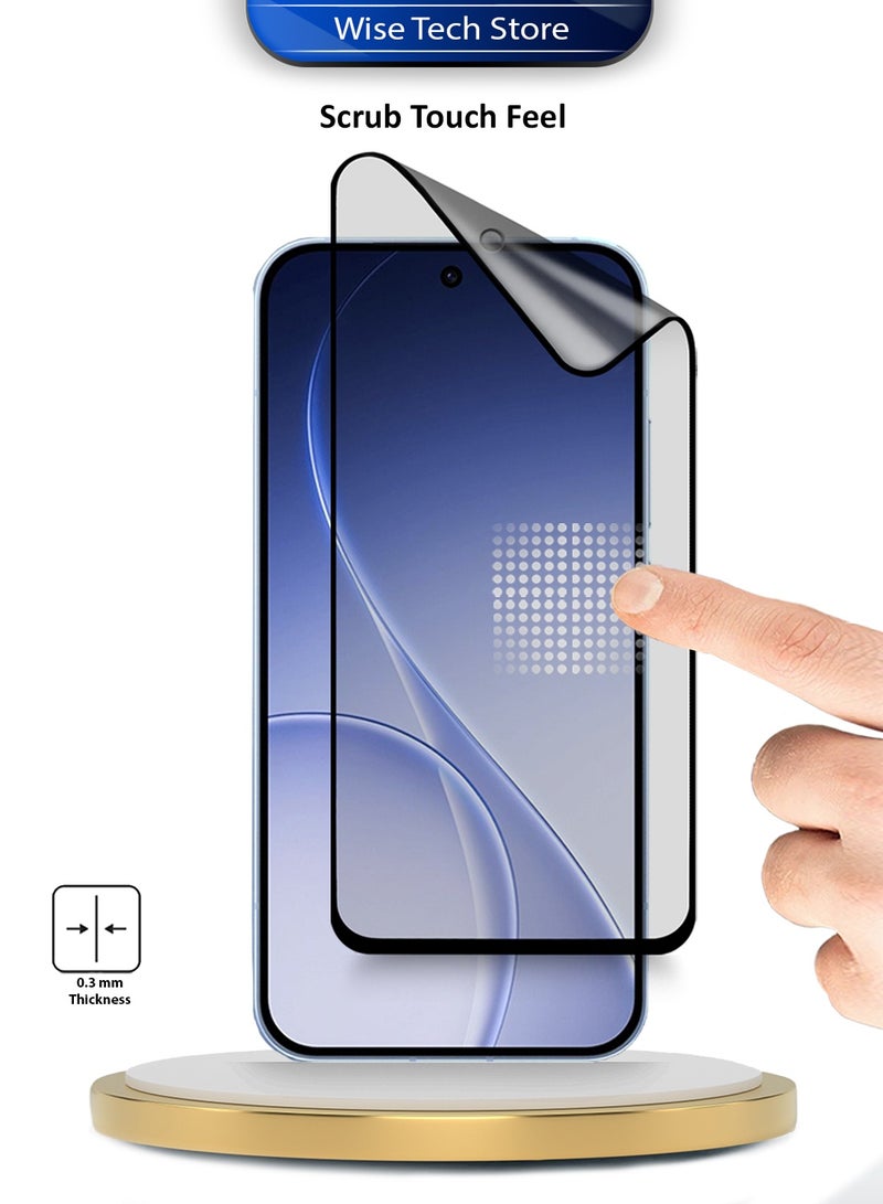 دبليو تيك واقي شاشة فليكس قابل للانحناء لهاتف Oppo Reno15 F 5G 2026 المميز، من السيراميك النانو، كامل الغراء والتغطية الكاملة، مطفي (MSCNMN) - شفاف/أسود - Image 3